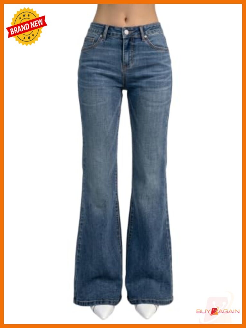 Women's Flare Bell Bottom Jeans Wide Leg Stretchy Denim Pants